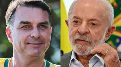 Flávio Bolsonaro larga na frente com 49,06% contra 42,29% de Lula