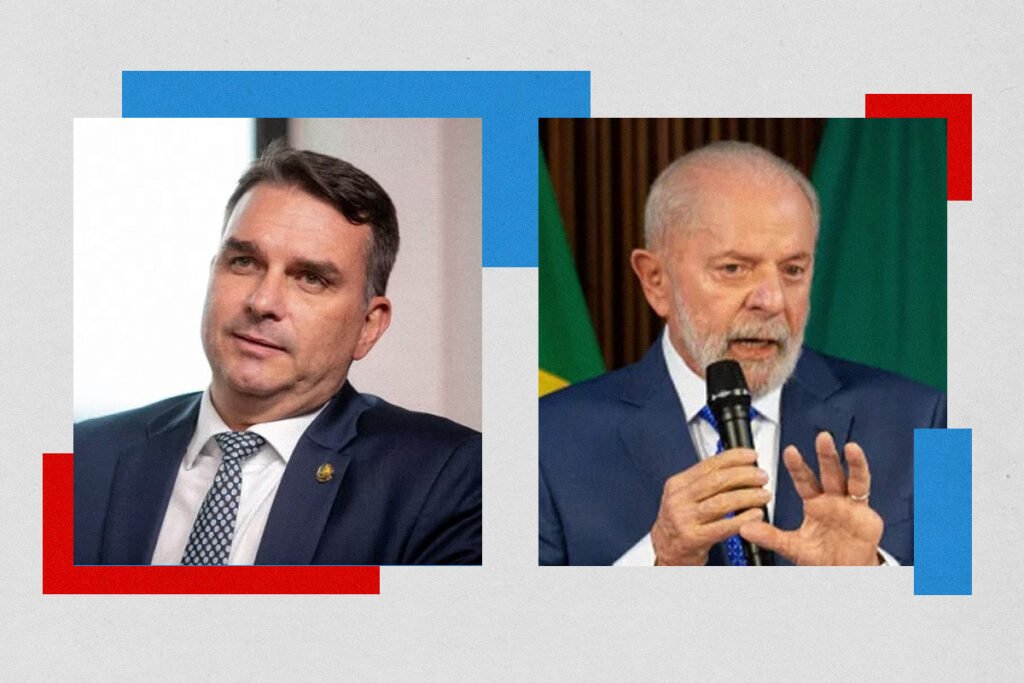 Lula e Flávio Bolsonaro