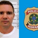 Daniel Vorcaro e emblema da Polícia Federal