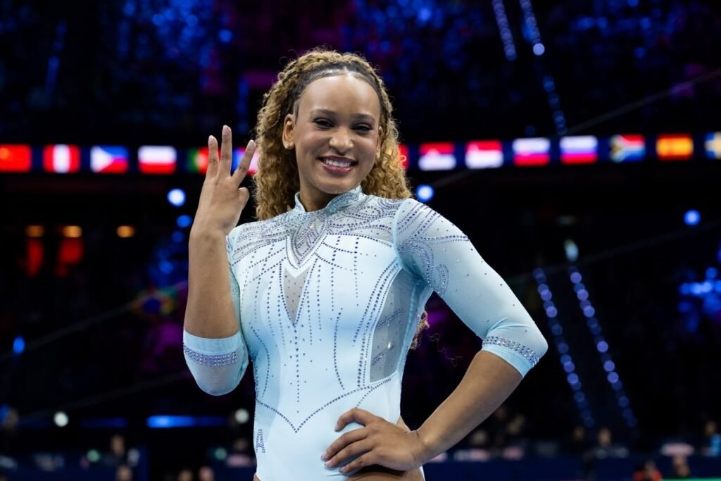 Rebeca Andrade na final do salto no Mundial de Ginástica Artística